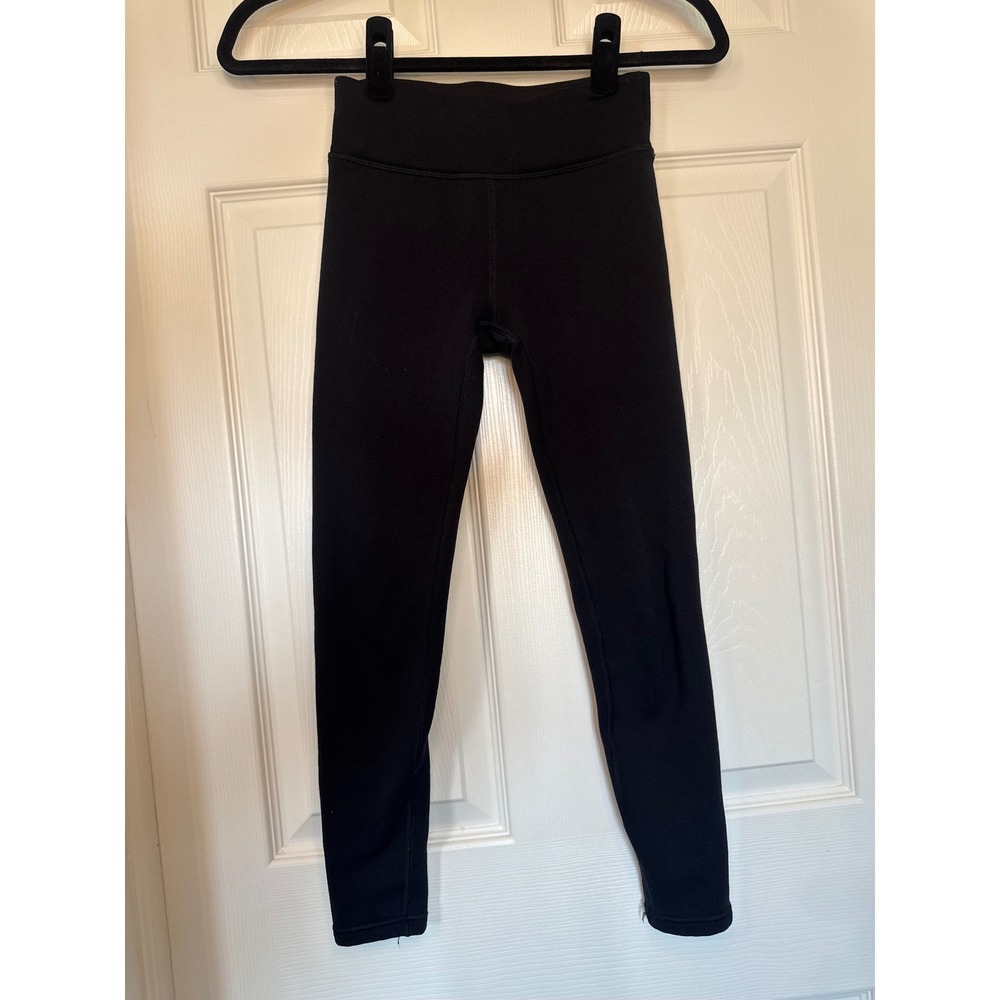 Athleta Girl High Rise Polartec Tight Black Leggings Kids Size S 7 Warm Winter